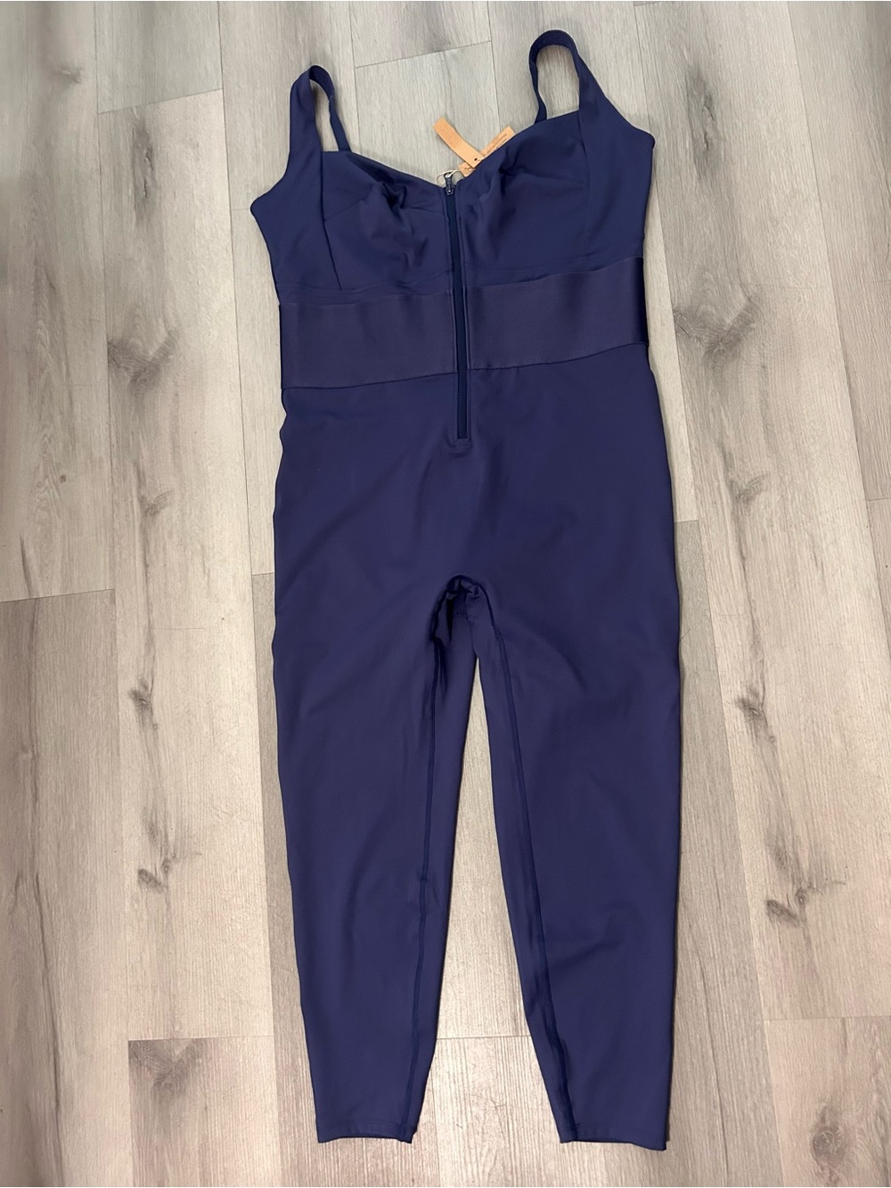 Navy Supportive Zip-Front Women's Jumpsuit